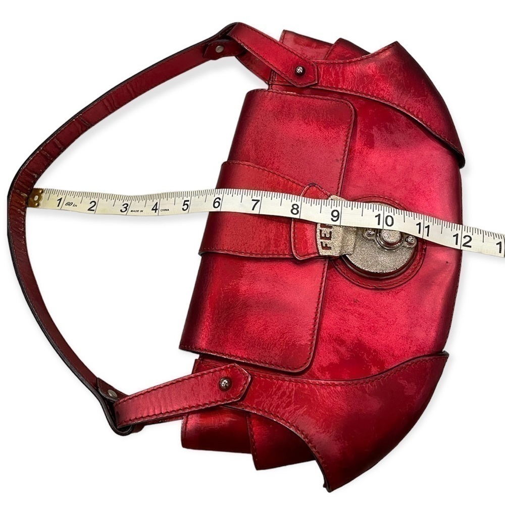 FENDI Authentic Metallic Red Leather Baguette Compilation - Picture 7 of 16